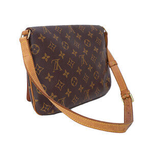 Louis Vuitton Tango Short Brown Monogram Shoulder Bag Leather Musette